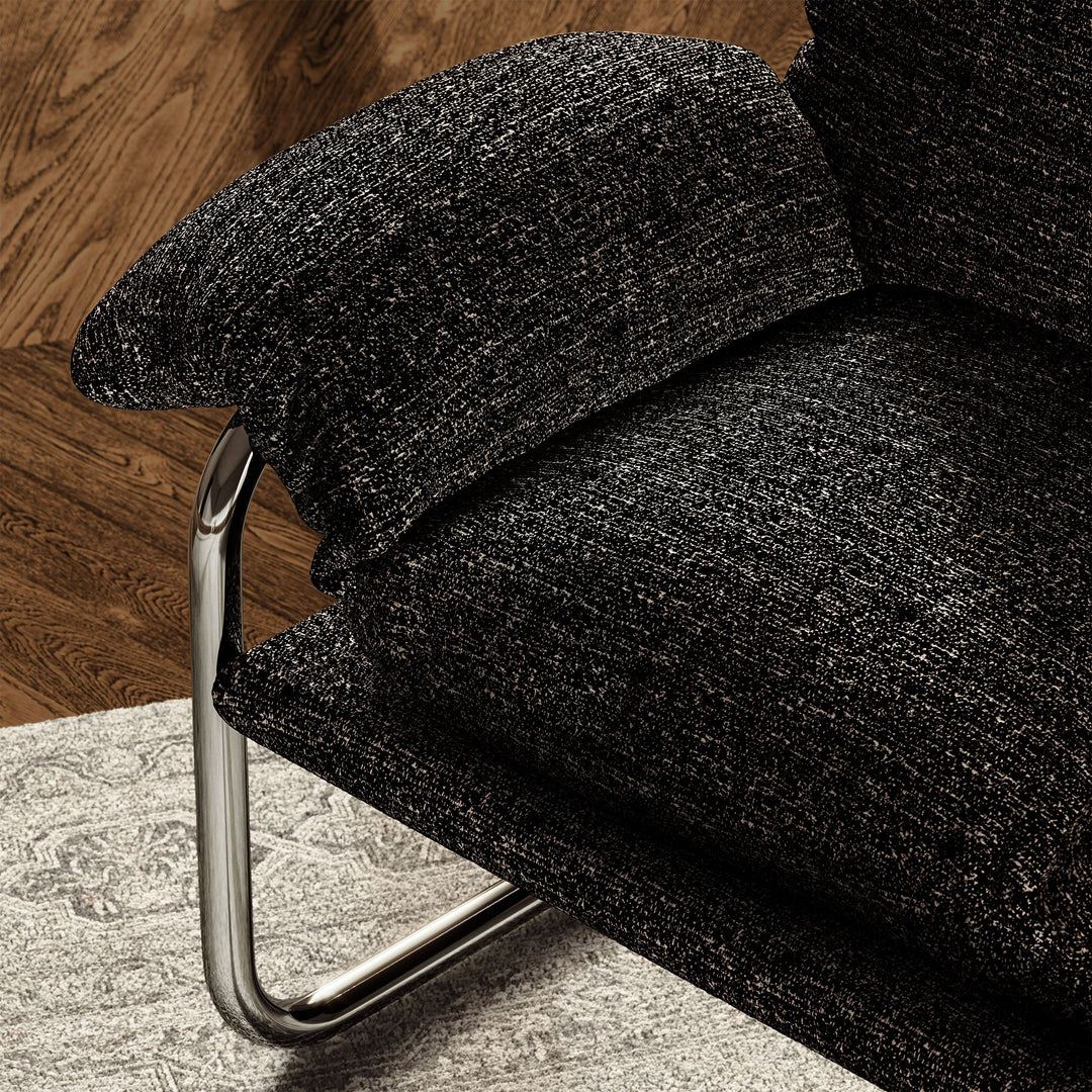 Silla de acento de acero inoxidable y cojines sobrecargados Bodi