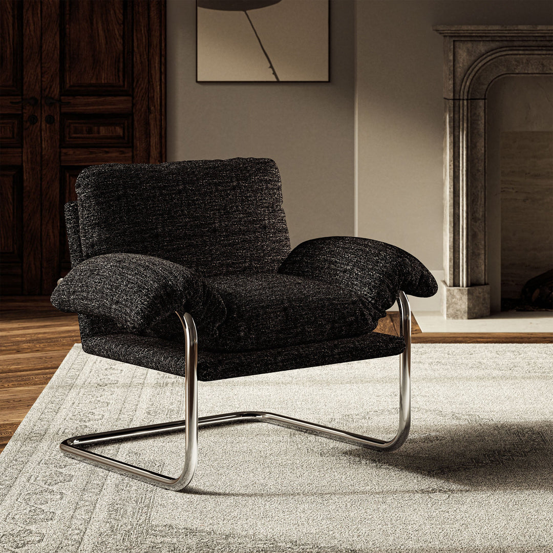 Silla de acento de acero inoxidable y cojines sobrecargados Bodi