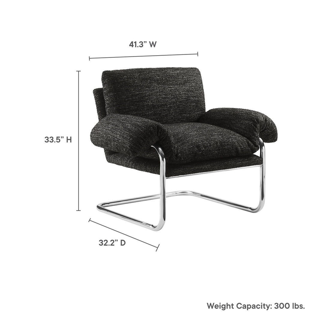 Silla de acento de acero inoxidable y cojines sobrecargados Bodi