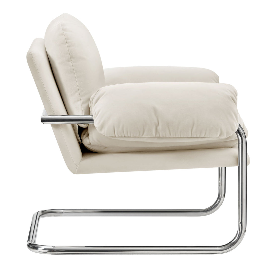 Silla de acento de acero inoxidable y cojines sobrecargados Bodi