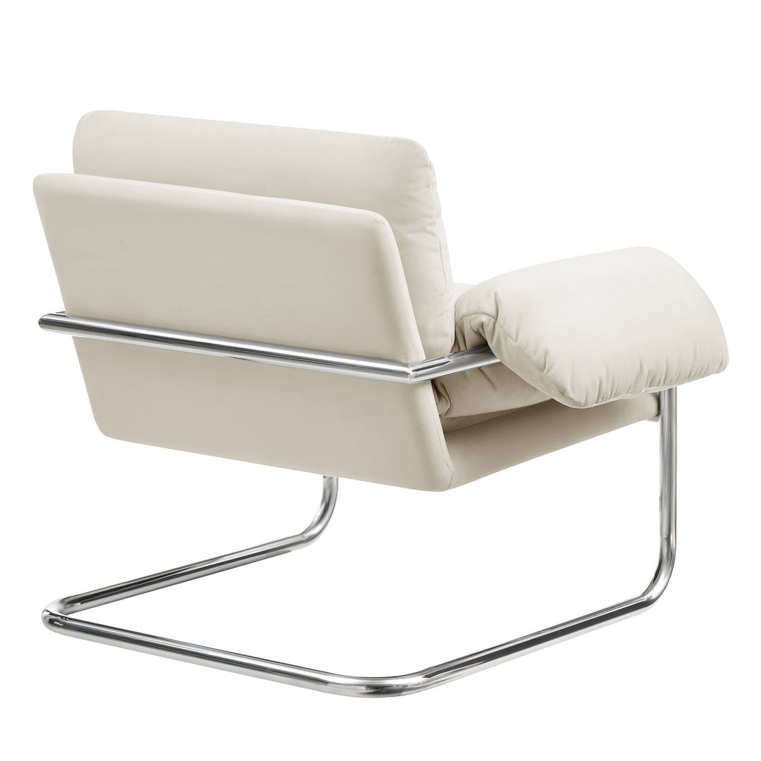 Silla de acento de acero inoxidable y cojines sobrecargados Bodi