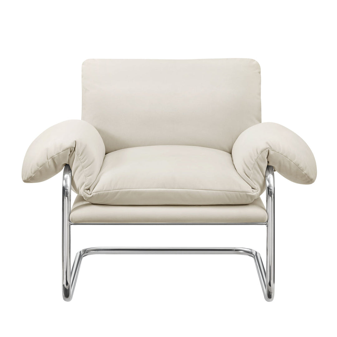 Silla de acento de acero inoxidable y cojines sobrecargados Bodi