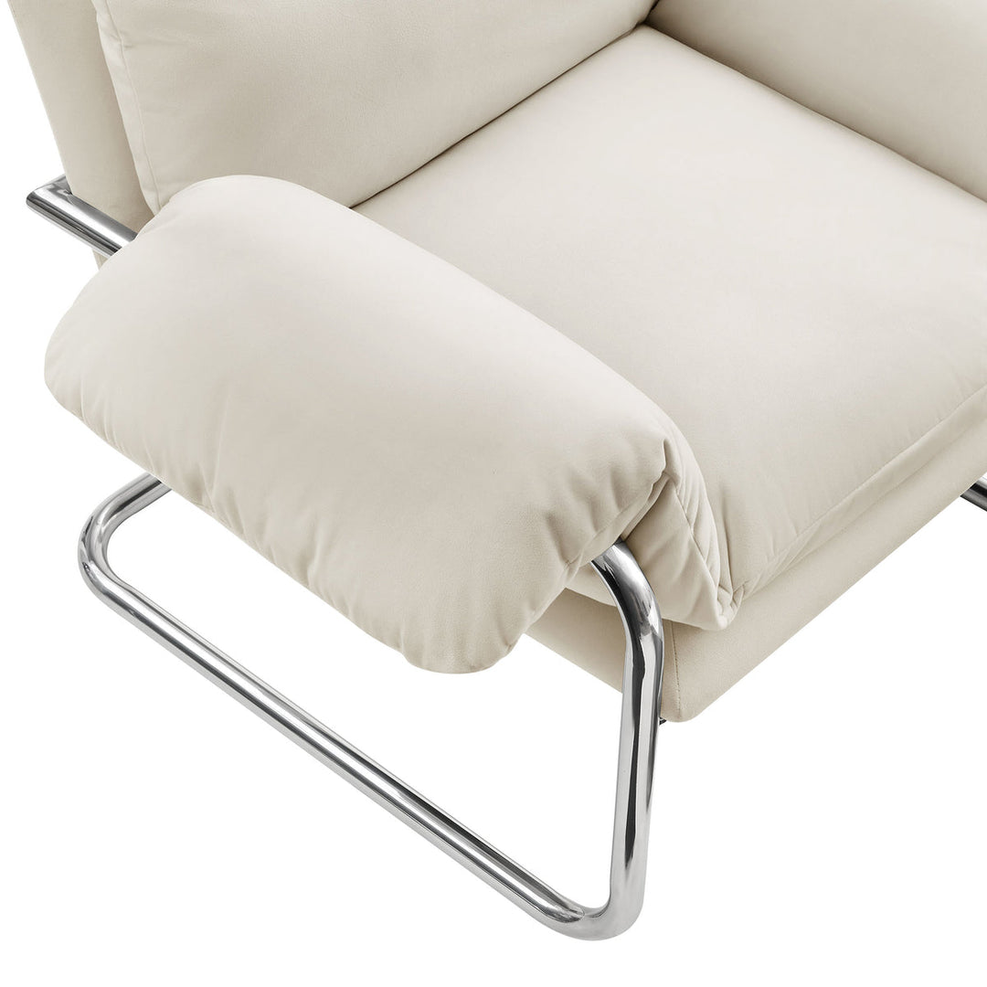 Silla de acento de acero inoxidable y cojines sobrecargados Bodi