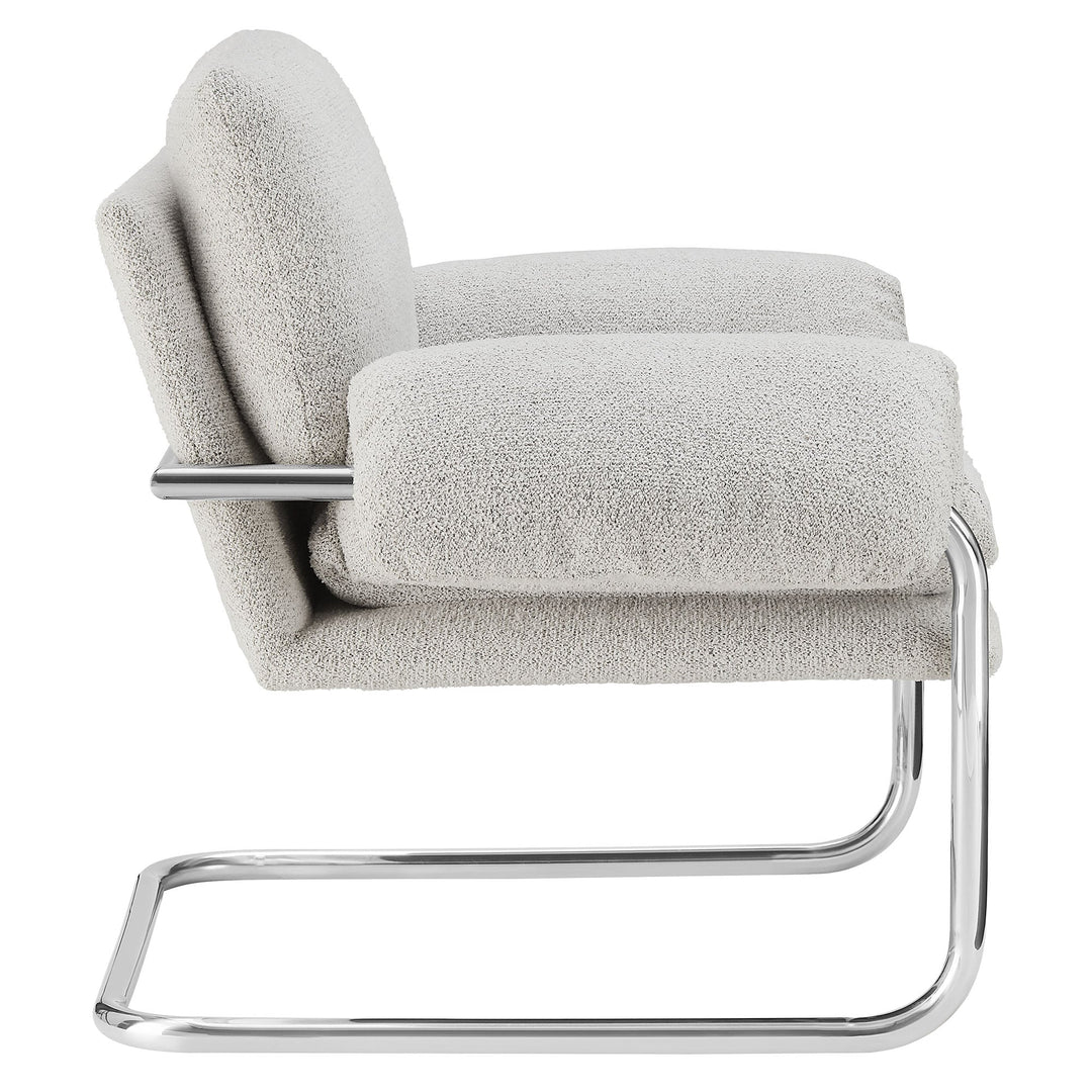 Silla de acento de acero inoxidable y cojines sobrecargados Bodi