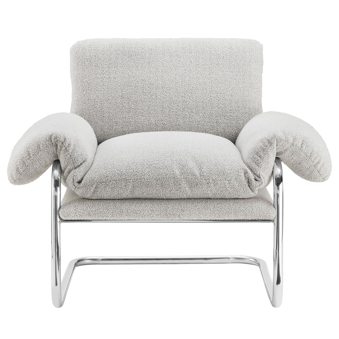Silla de acento de acero inoxidable y cojines sobrecargados Bodi