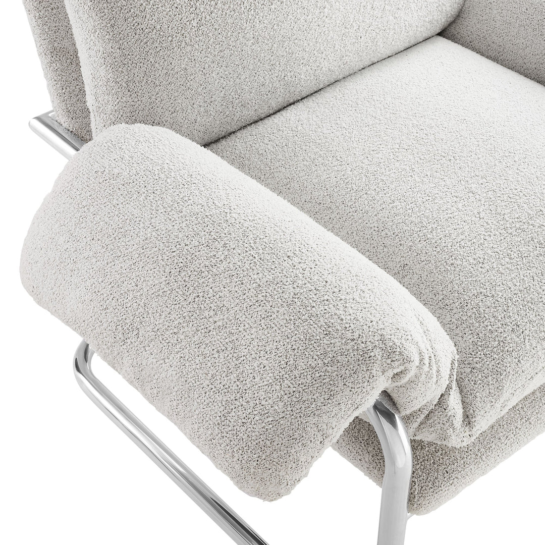 Silla de acento de acero inoxidable y cojines sobrecargados Bodi