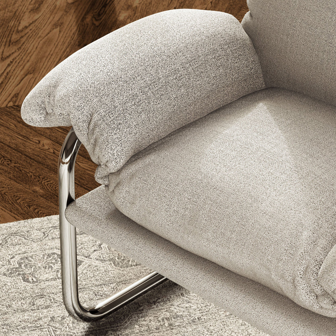 Silla de acento de acero inoxidable y cojines sobrecargados Bodi