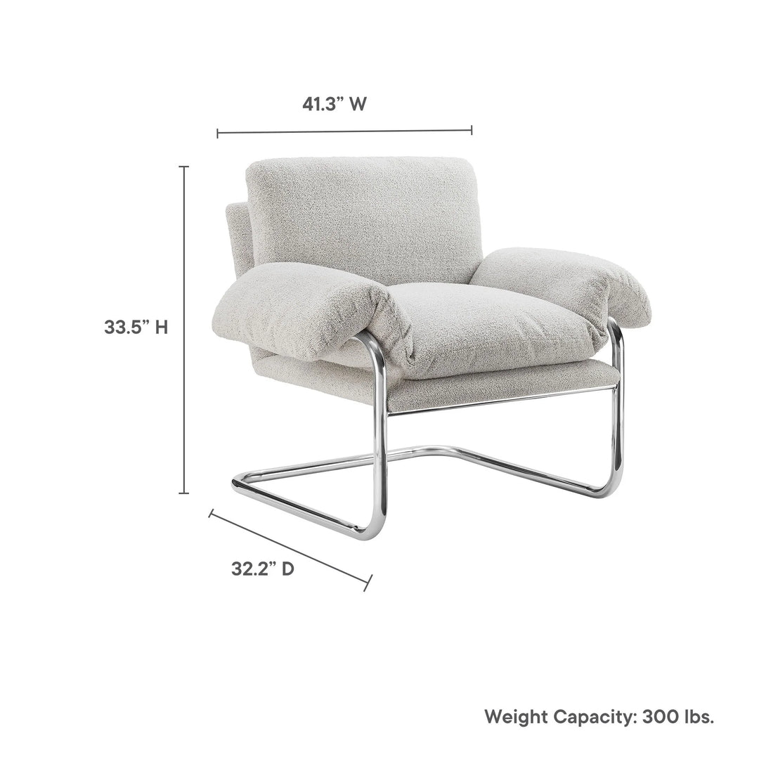 Silla de acento de acero inoxidable y cojines sobrecargados Bodi