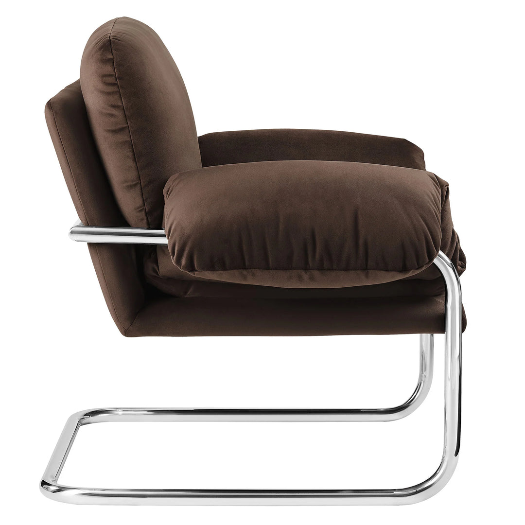Silla de acento de acero inoxidable y cojines sobrecargados Bodi