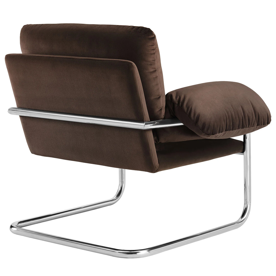 Silla de acento de acero inoxidable y cojines sobrecargados Bodi