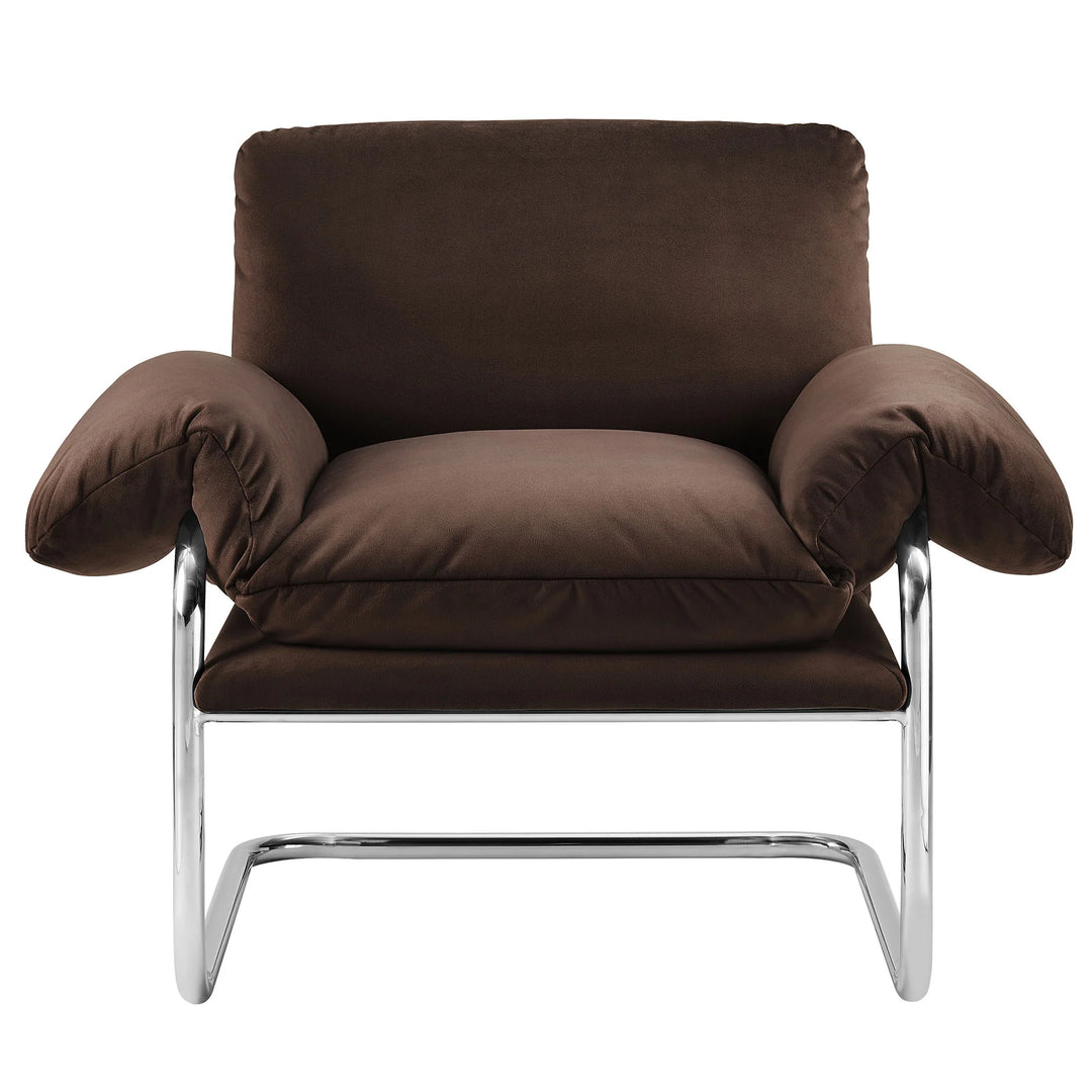 Silla de acento de acero inoxidable y cojines sobrecargados Bodi