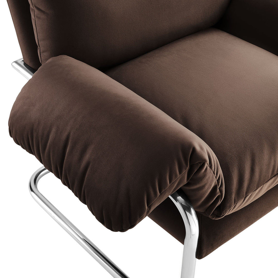 Silla de acento de acero inoxidable y cojines sobrecargados Bodi
