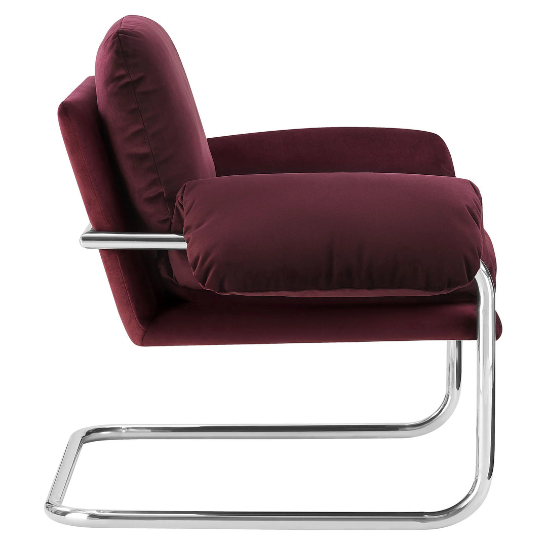 Silla de acento de acero inoxidable y cojines sobrecargados Bodi