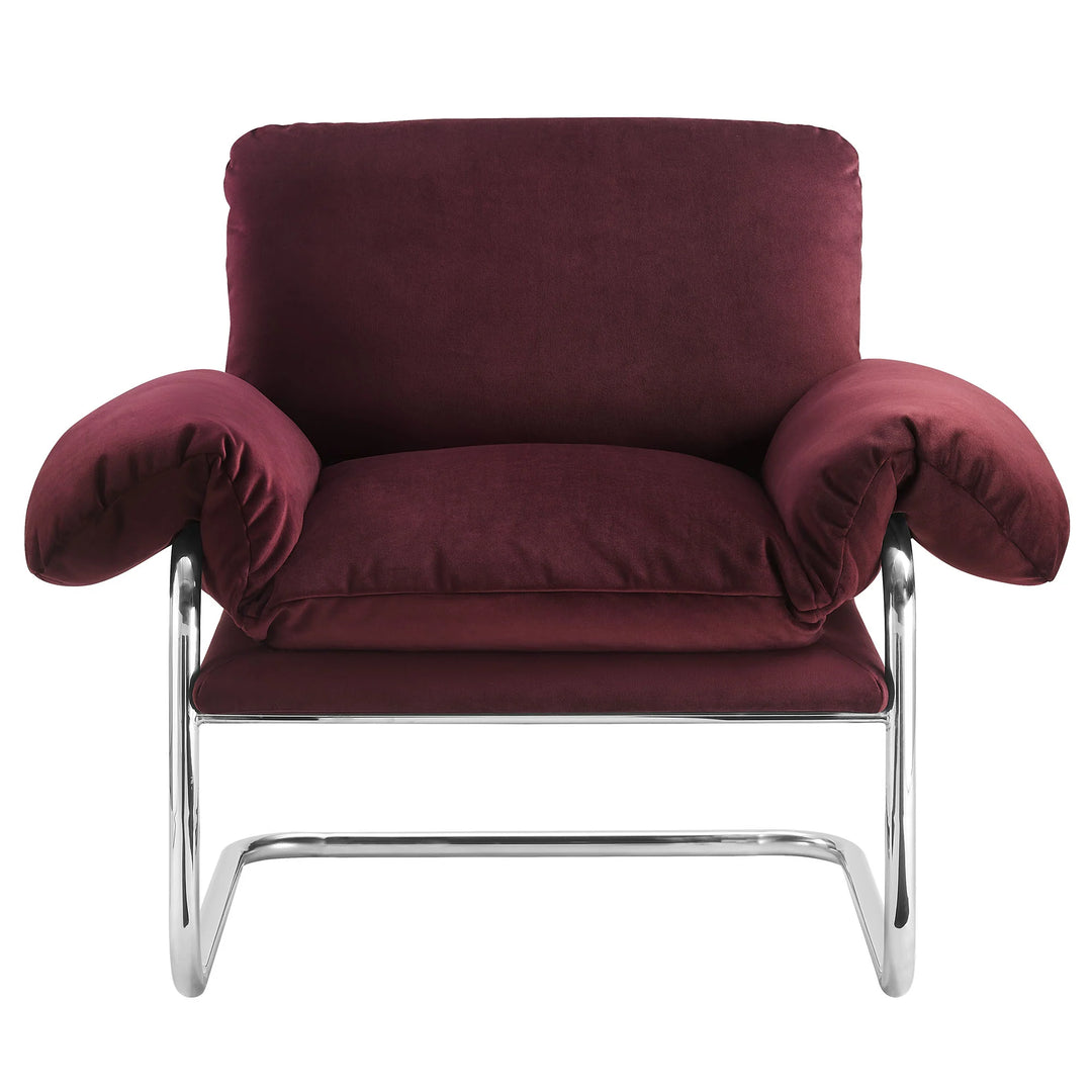 Silla de acento de acero inoxidable y cojines sobrecargados Bodi