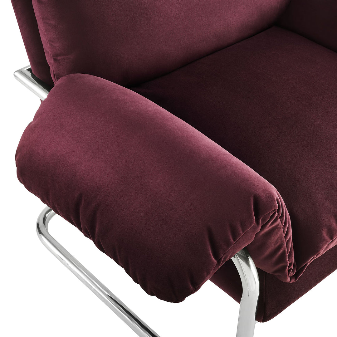 Silla de acento de acero inoxidable y cojines sobrecargados Bodi