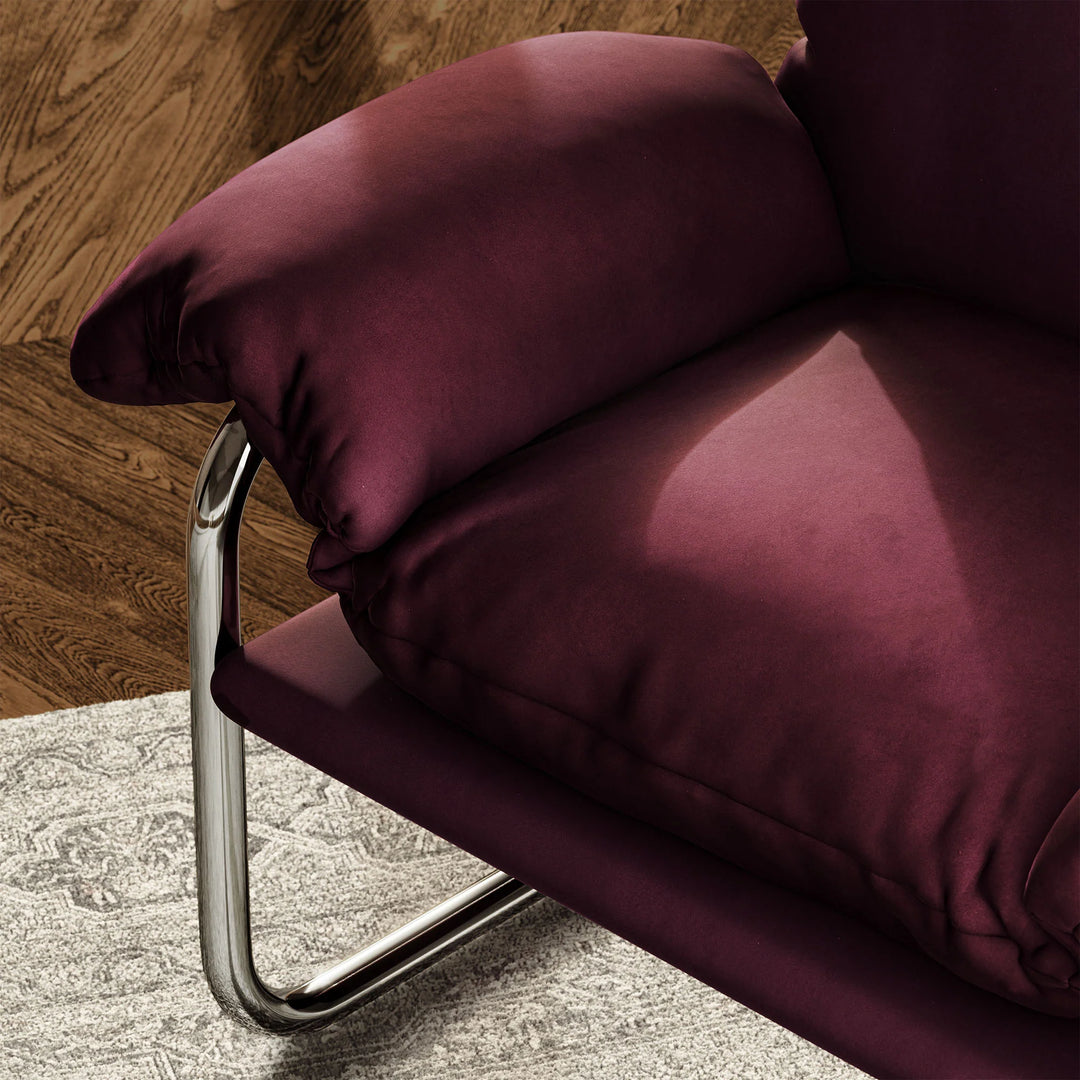Silla de acento de acero inoxidable y cojines sobrecargados Bodi