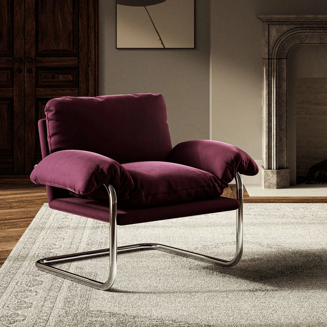 Silla de acento de acero inoxidable y cojines sobrecargados Bodi