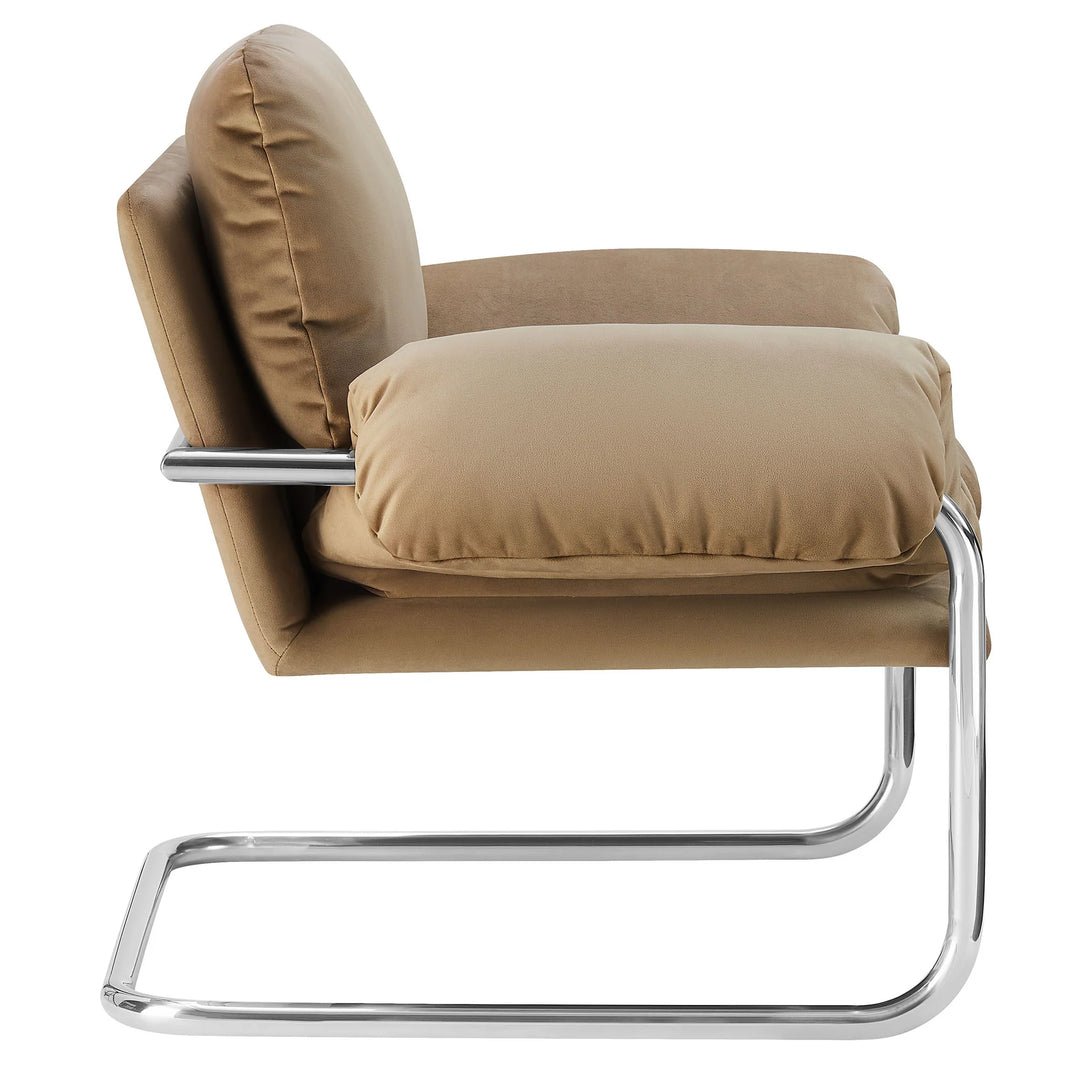 Silla de acento de acero inoxidable y cojines sobrecargados Bodi