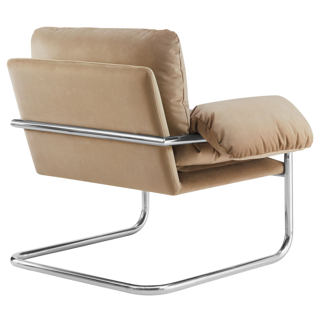 Silla de acento de acero inoxidable y cojines sobrecargados Bodi