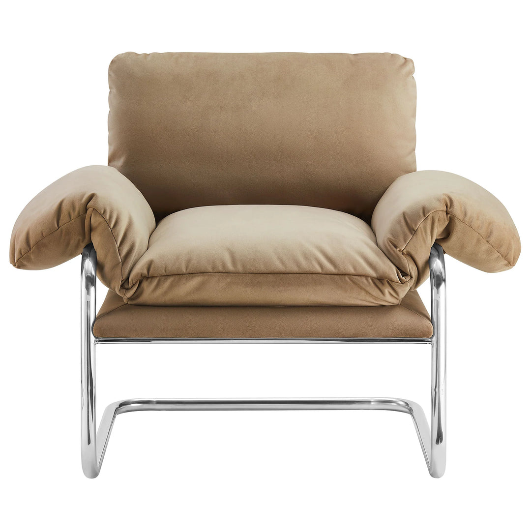 Silla de acento de acero inoxidable y cojines sobrecargados Bodi