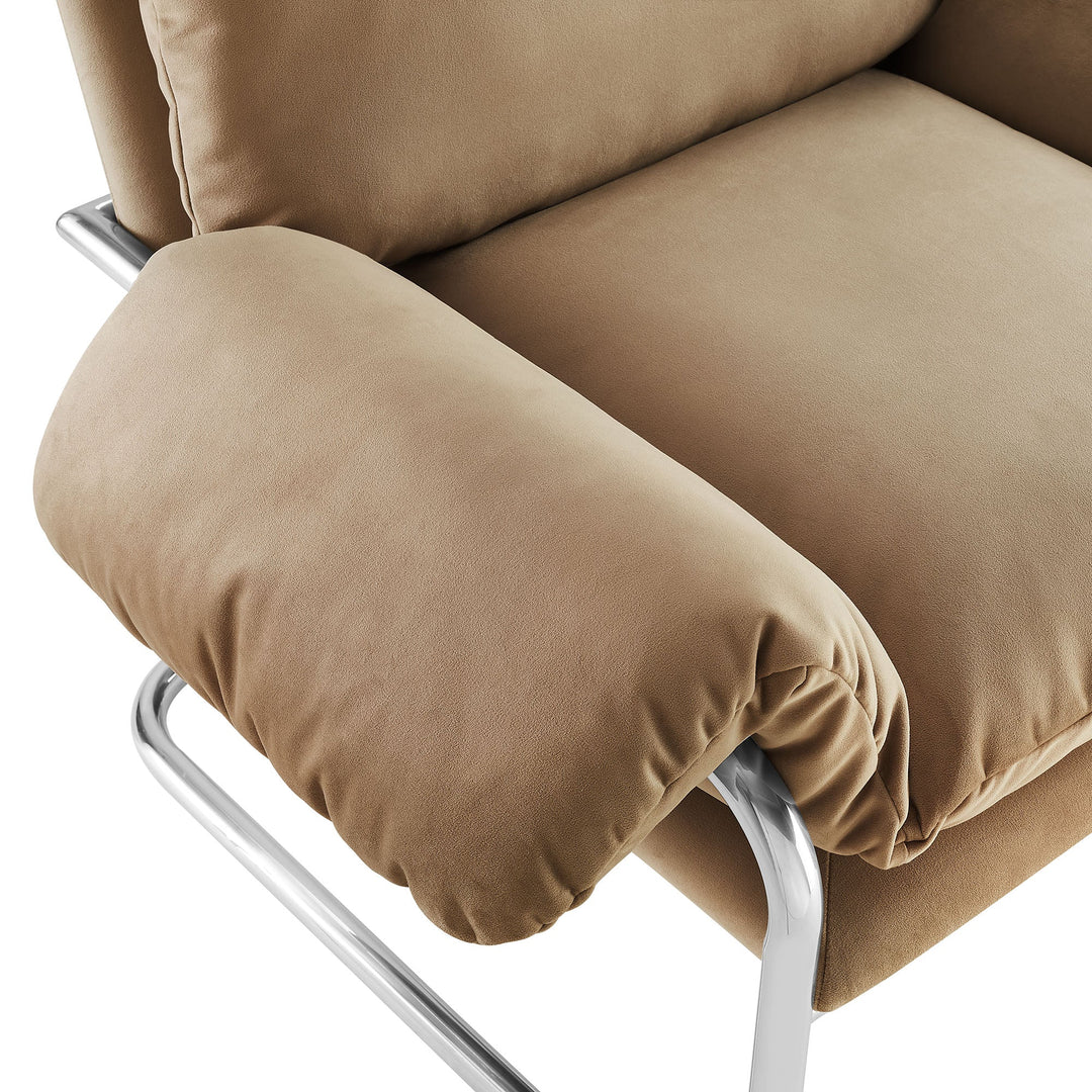 Silla de acento de acero inoxidable y cojines sobrecargados Bodi
