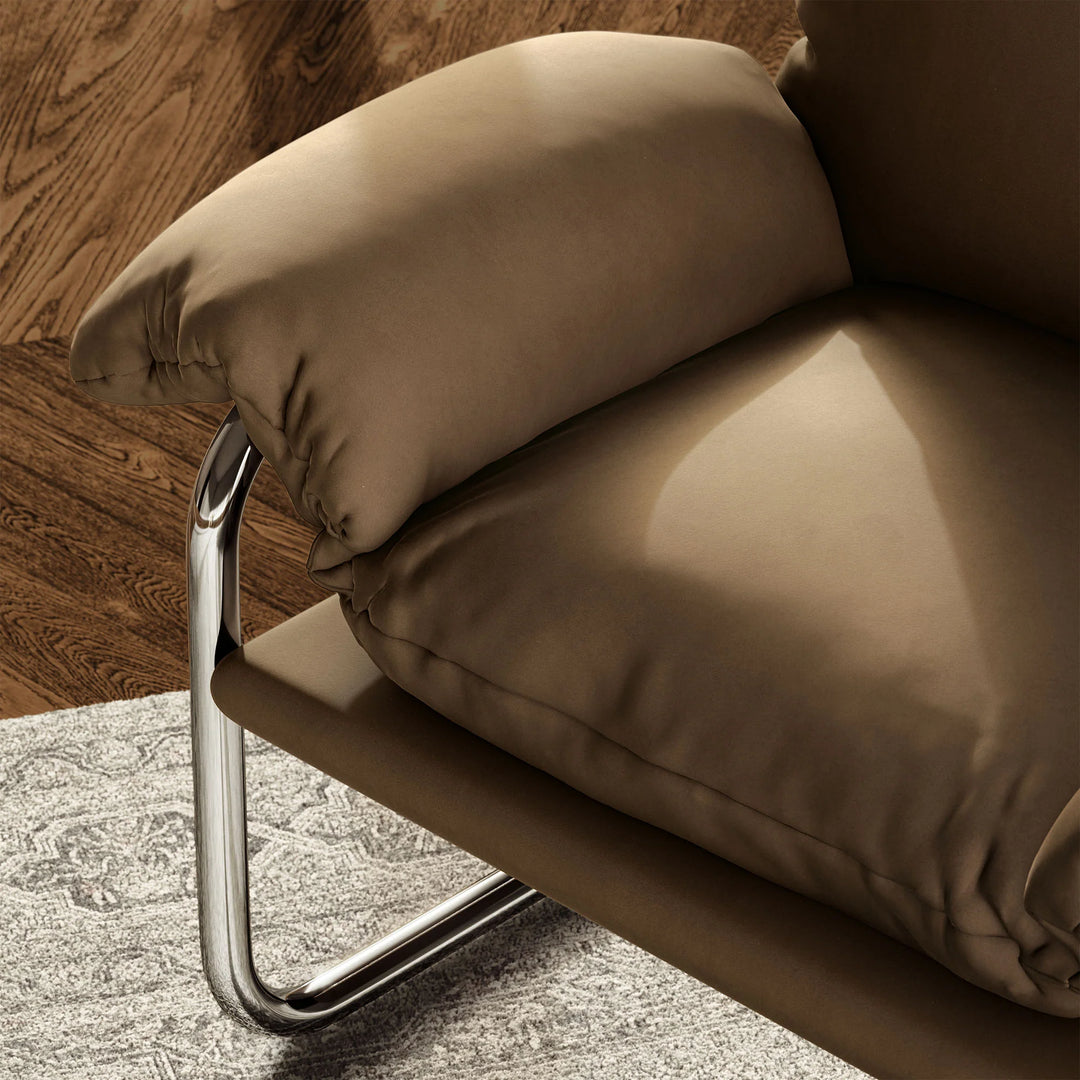 Silla de acento de acero inoxidable y cojines sobrecargados Bodi