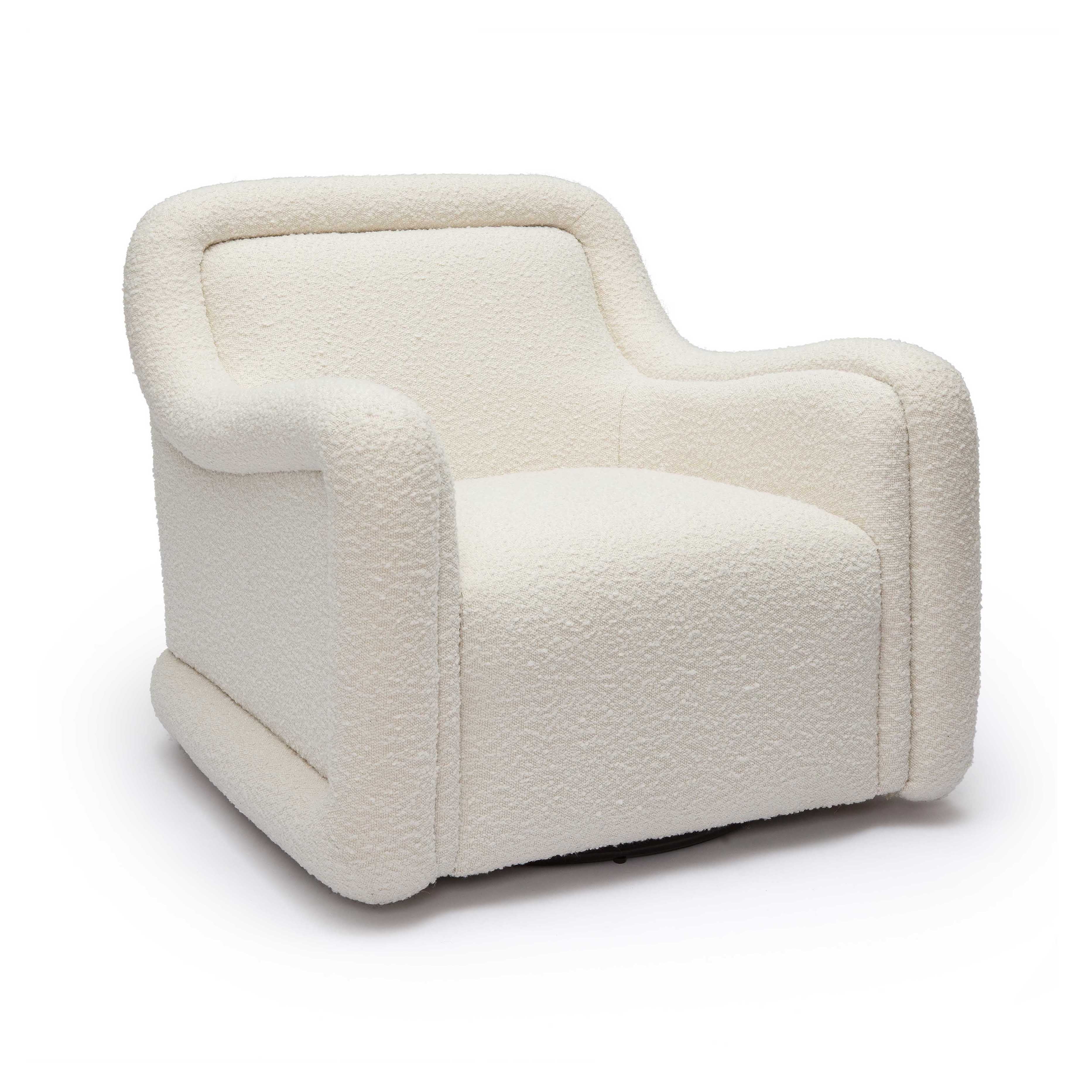 Silla de acento de bouclé crema Eze.