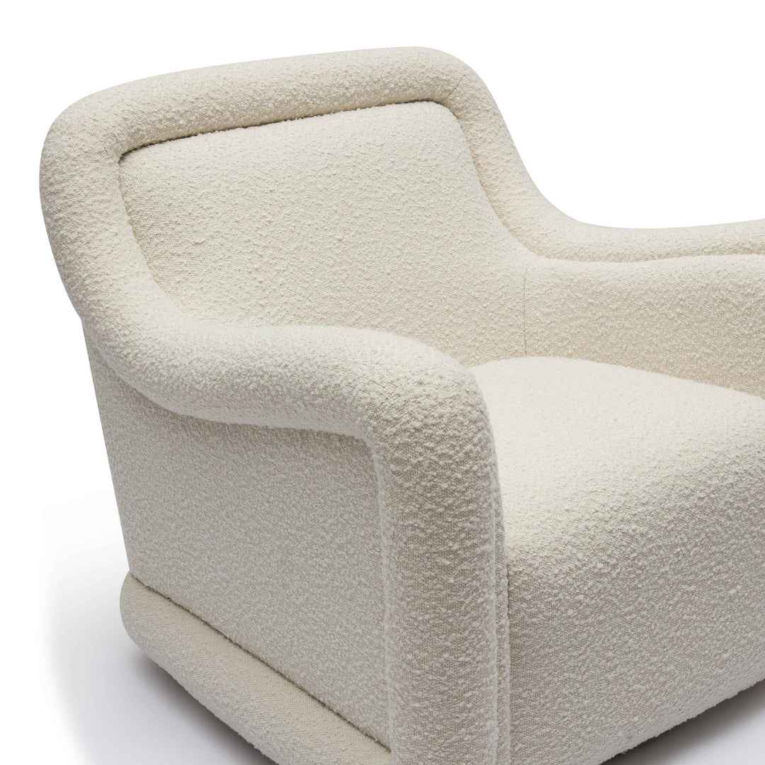 Silla de acento giratoria de bouclé Eze
