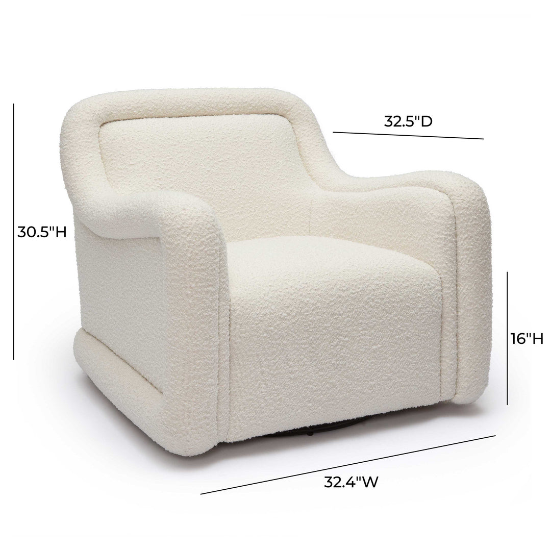 Silla de acento giratoria de bouclé Eze