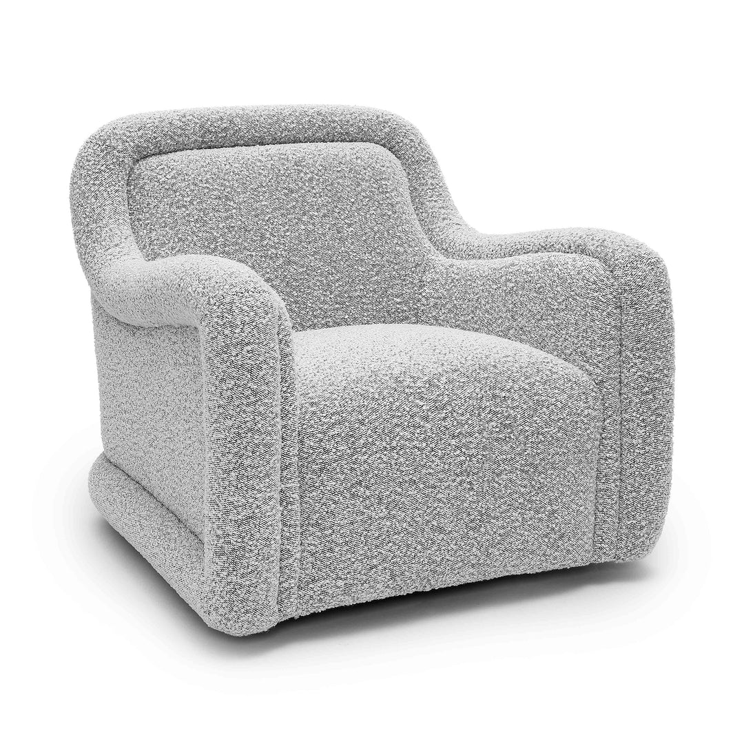 Silla de acento de bouclé gris Eze.