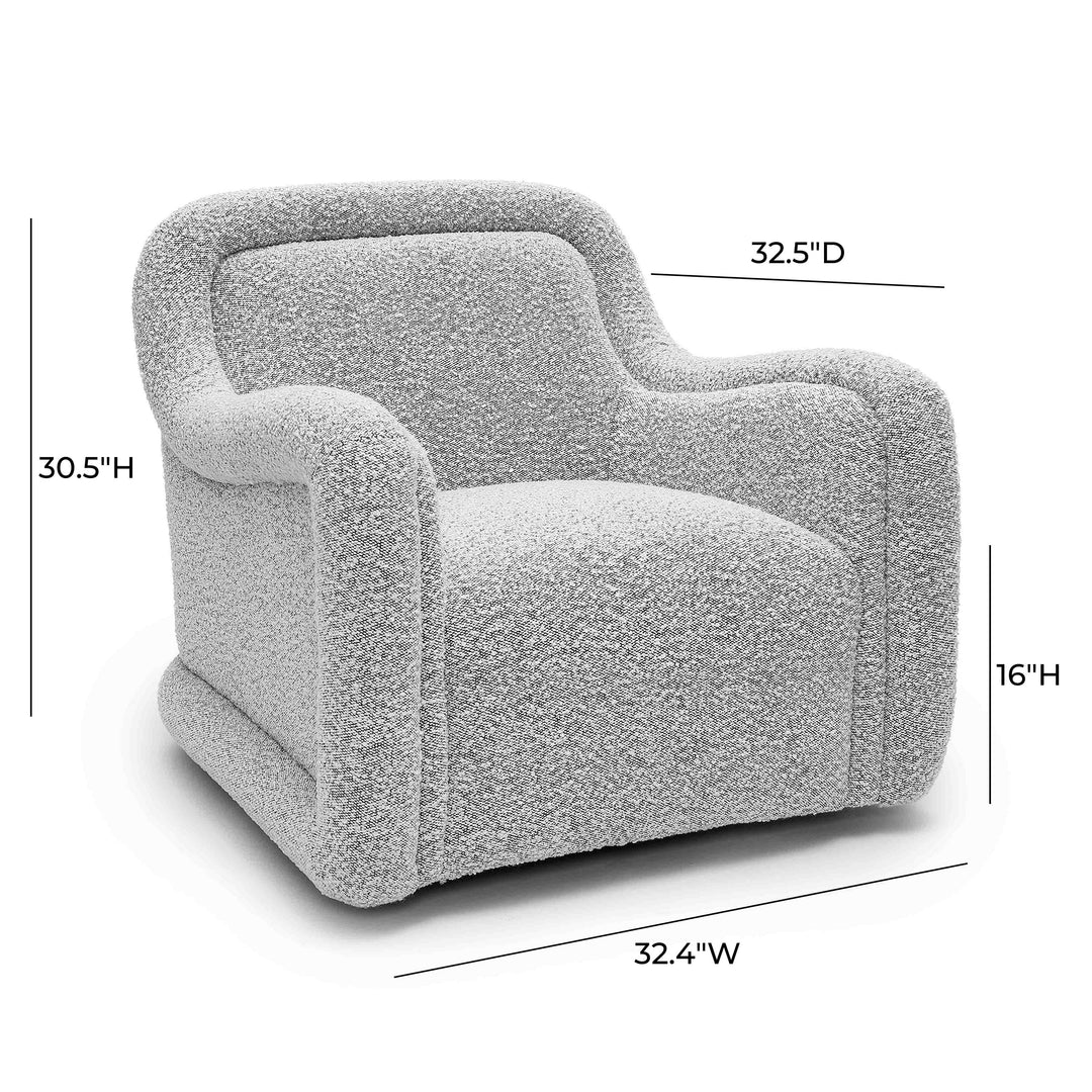 Silla de acento giratoria de bouclé Eze
