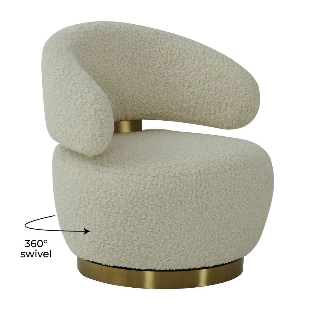 Silla de acento de oveja sintética Zuria con base giratoria.
