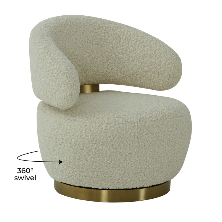 Silla de acento de oveja sintética Zuria con base giratoria.