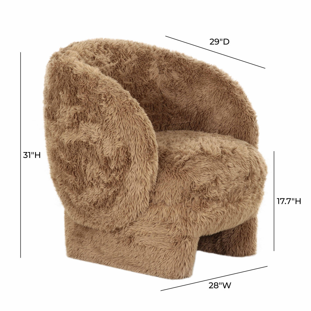 Silla de acento de piel de oveja vegana Olivia