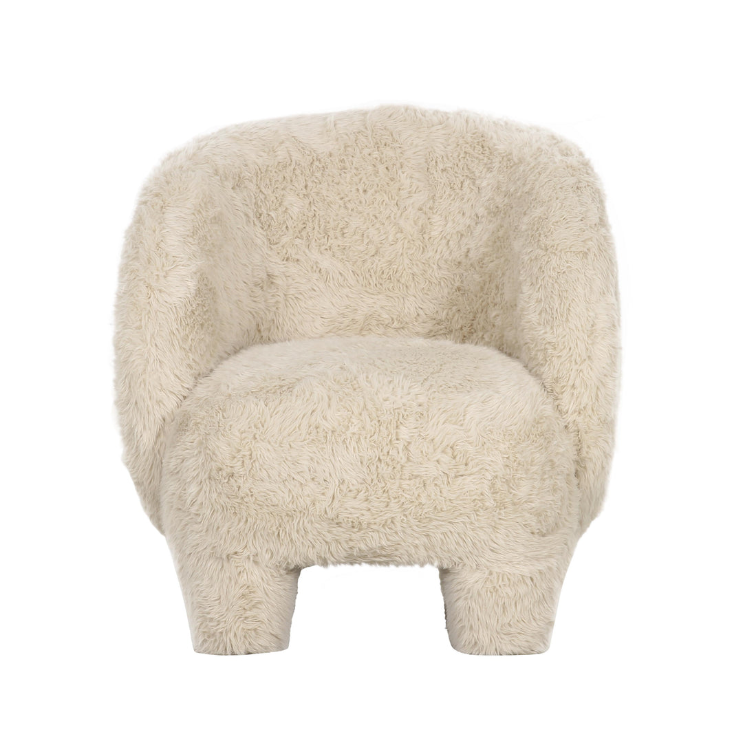 Silla de acento de piel de oveja vegana Olivia