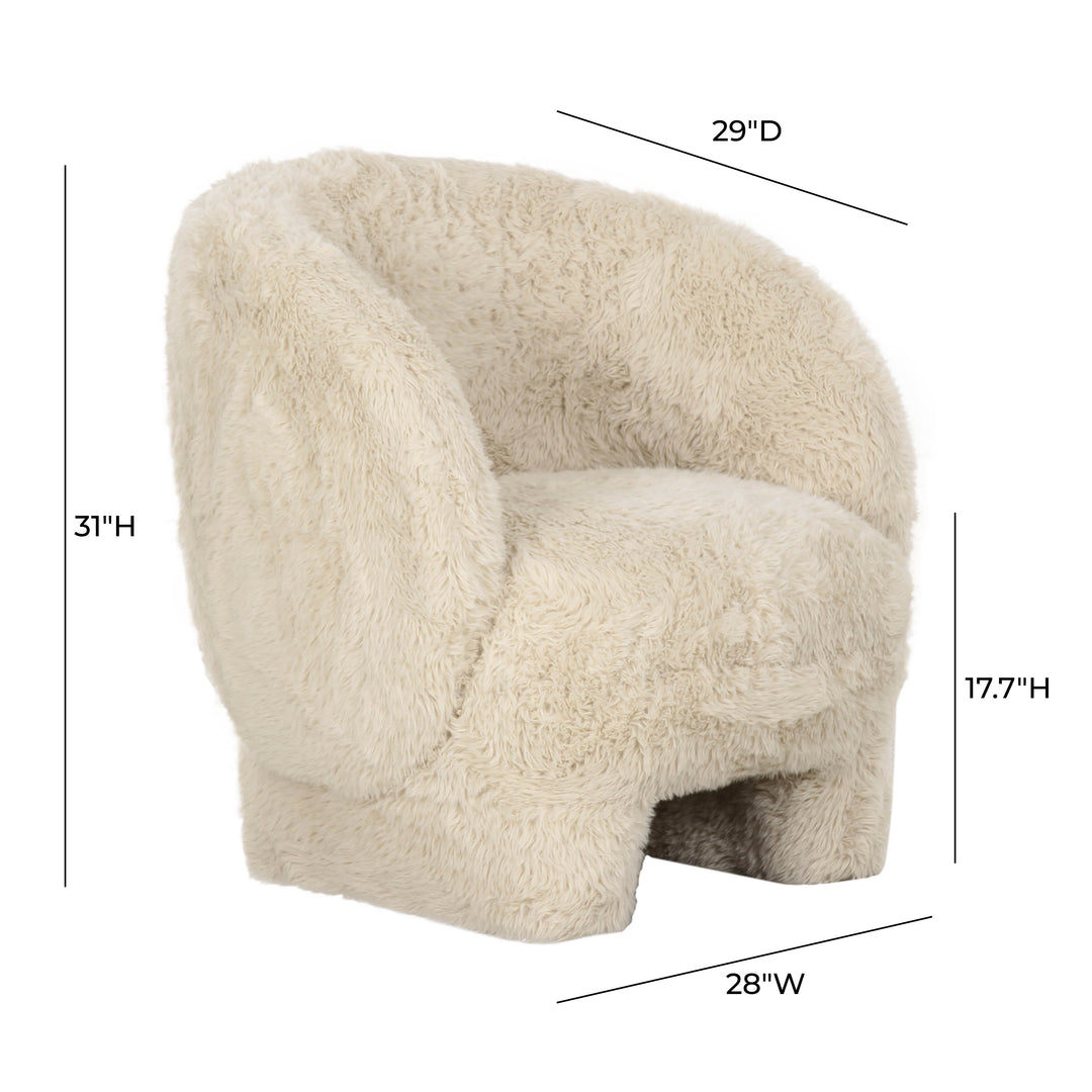 Silla de acento de piel de oveja vegana Olivia