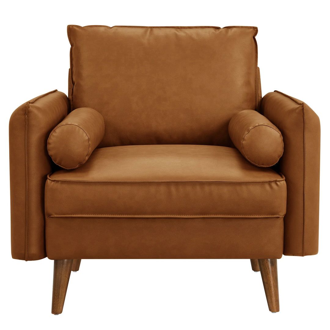 Silla de acento de piel vegana Luso