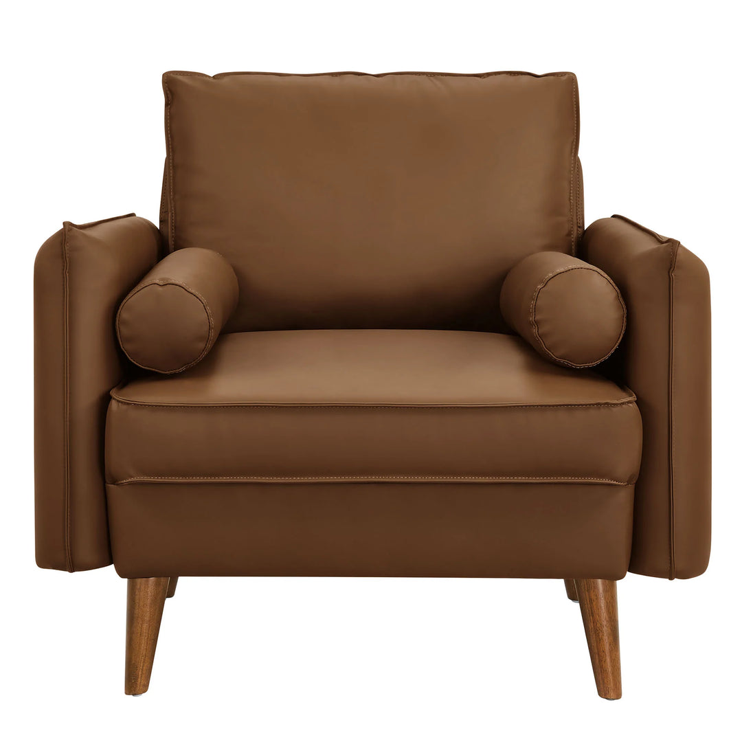 Silla de acento de piel vegana Luso