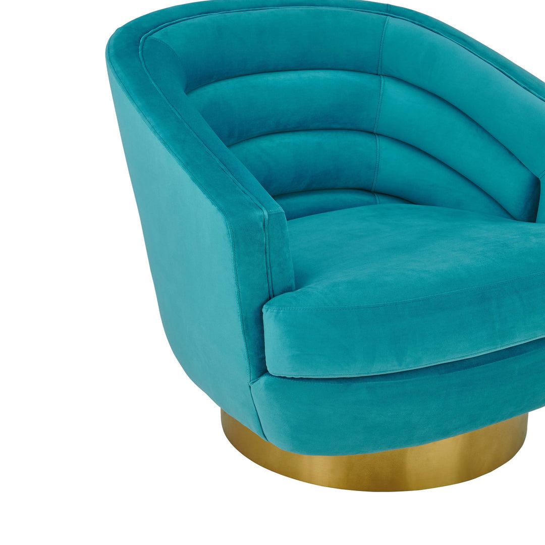 Silla de acento de terciopelo y base dorada Ara
