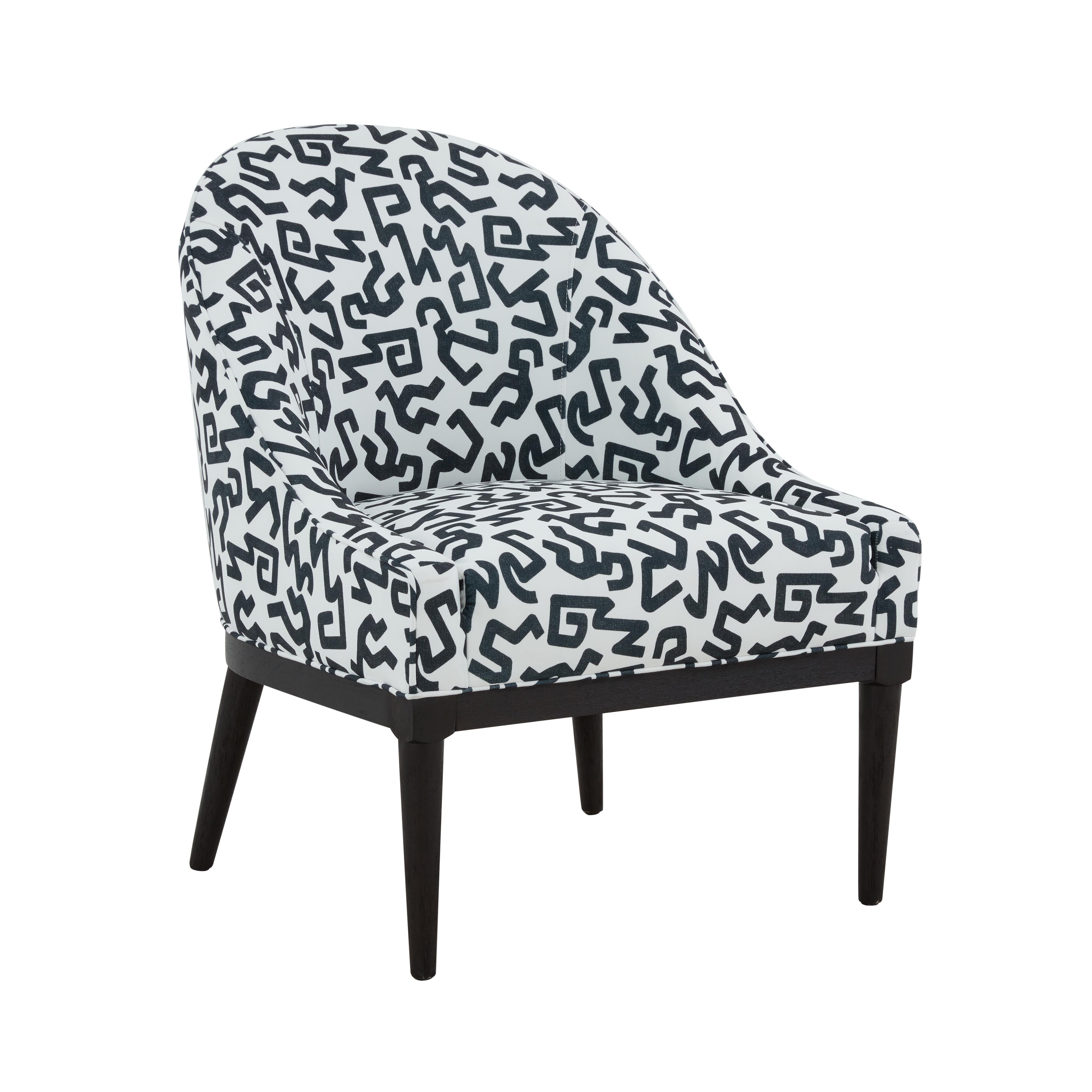 Silla de acento de terciopelo con estampado Calie.