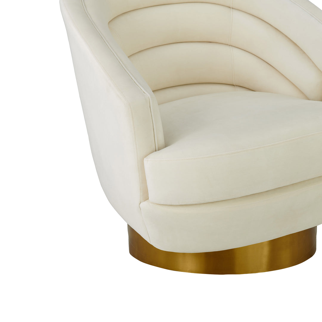 Silla de acento de terciopelo y base dorada Ara