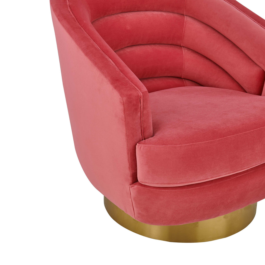 Silla de acento de terciopelo y base dorada Ara