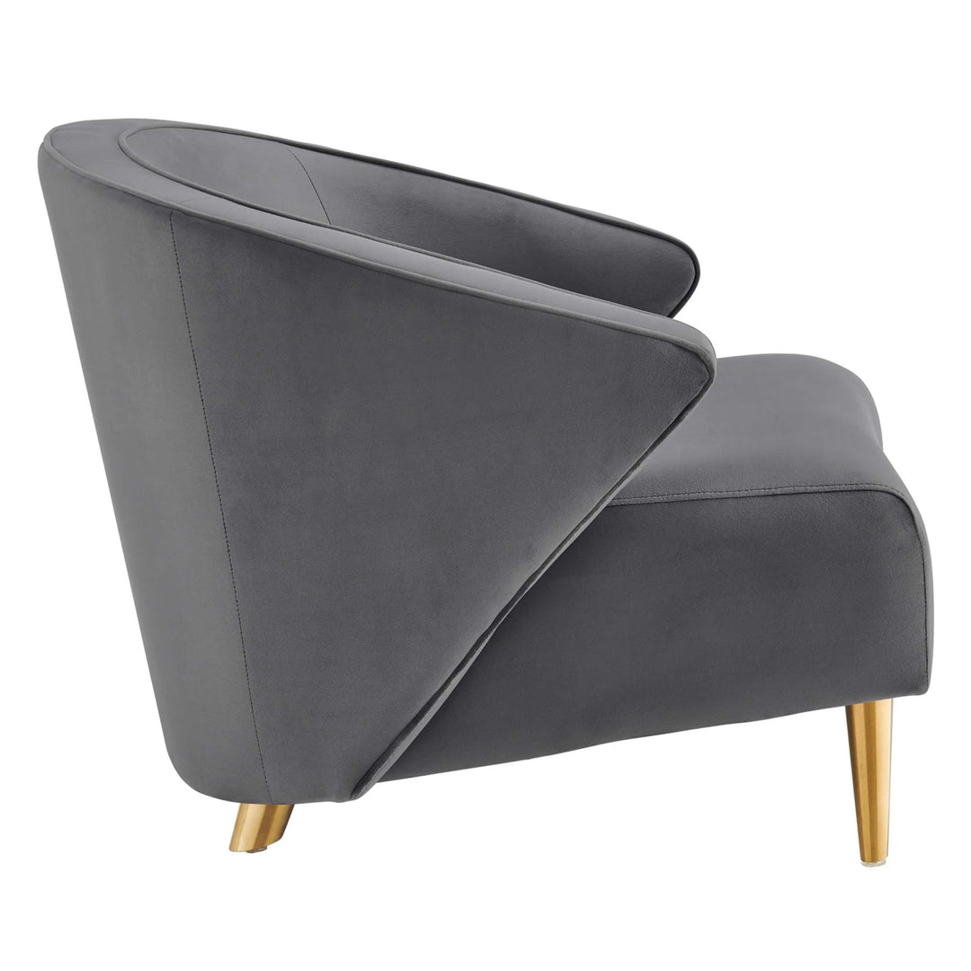 Silla de acento elegante de terciopelo Zim