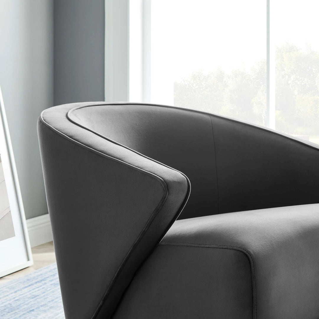 Silla de acento elegante de terciopelo Zim