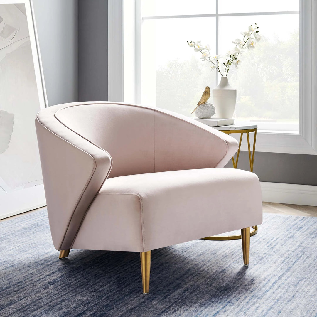 Silla de acento elegante de terciopelo Zim