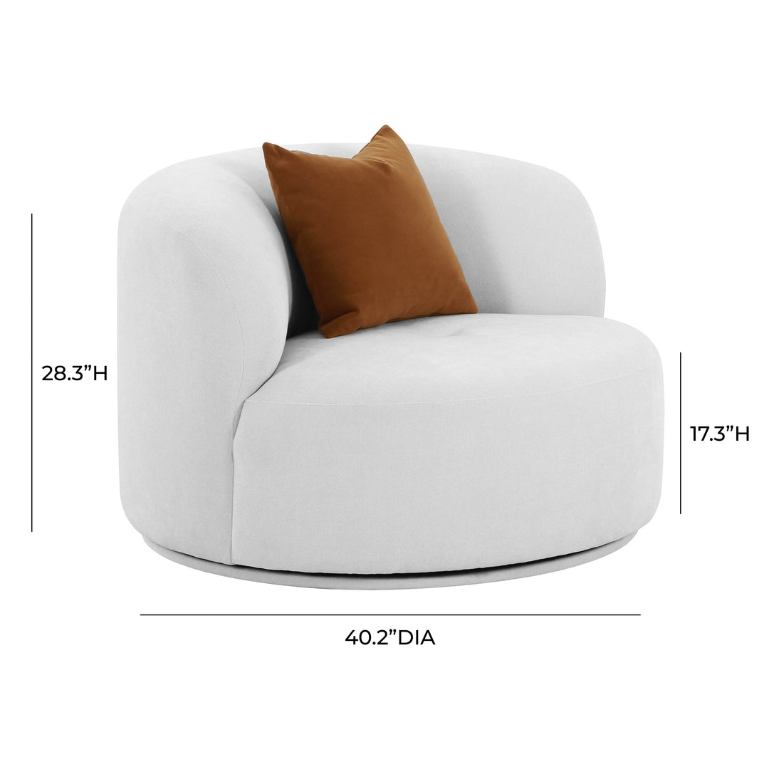 Silla de acento giratoria de Boucle crema o gris terciopelo Anja