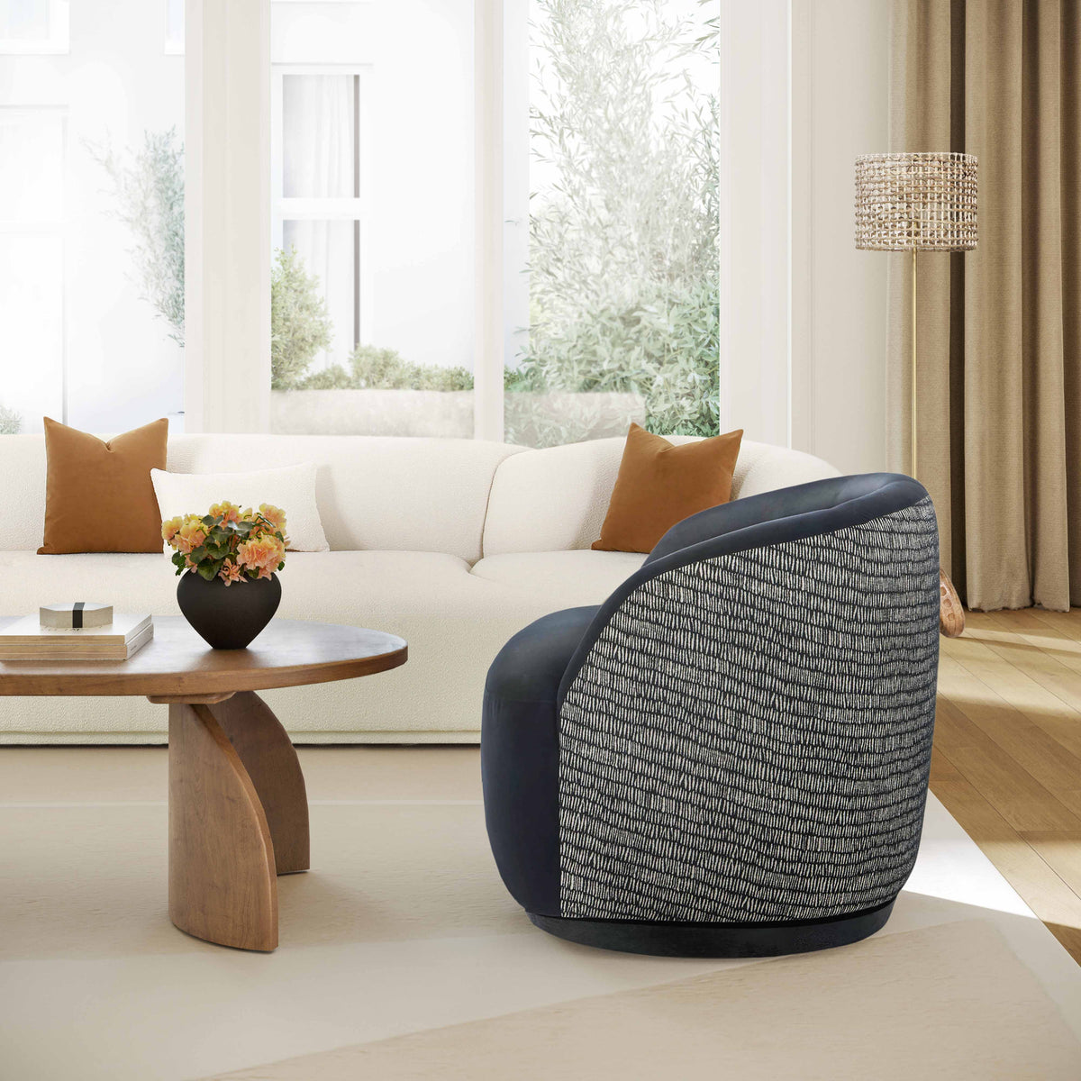 Silla de acento giratoria de terciopelo Rise – Mobiliario NOTABLE