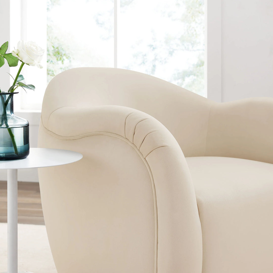 Silla de acento giratoria de terciopelo Noemí