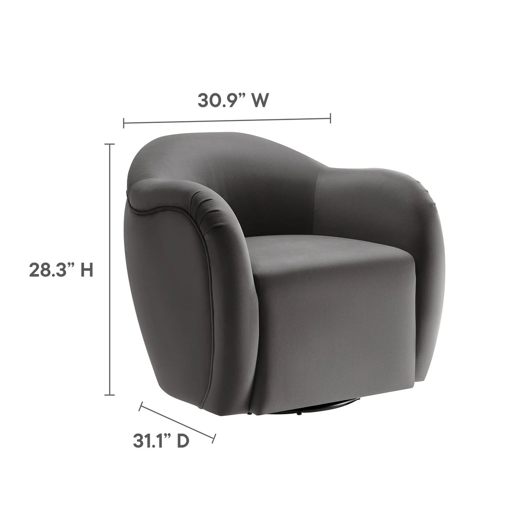 Silla de acento giratoria de terciopelo Noemí