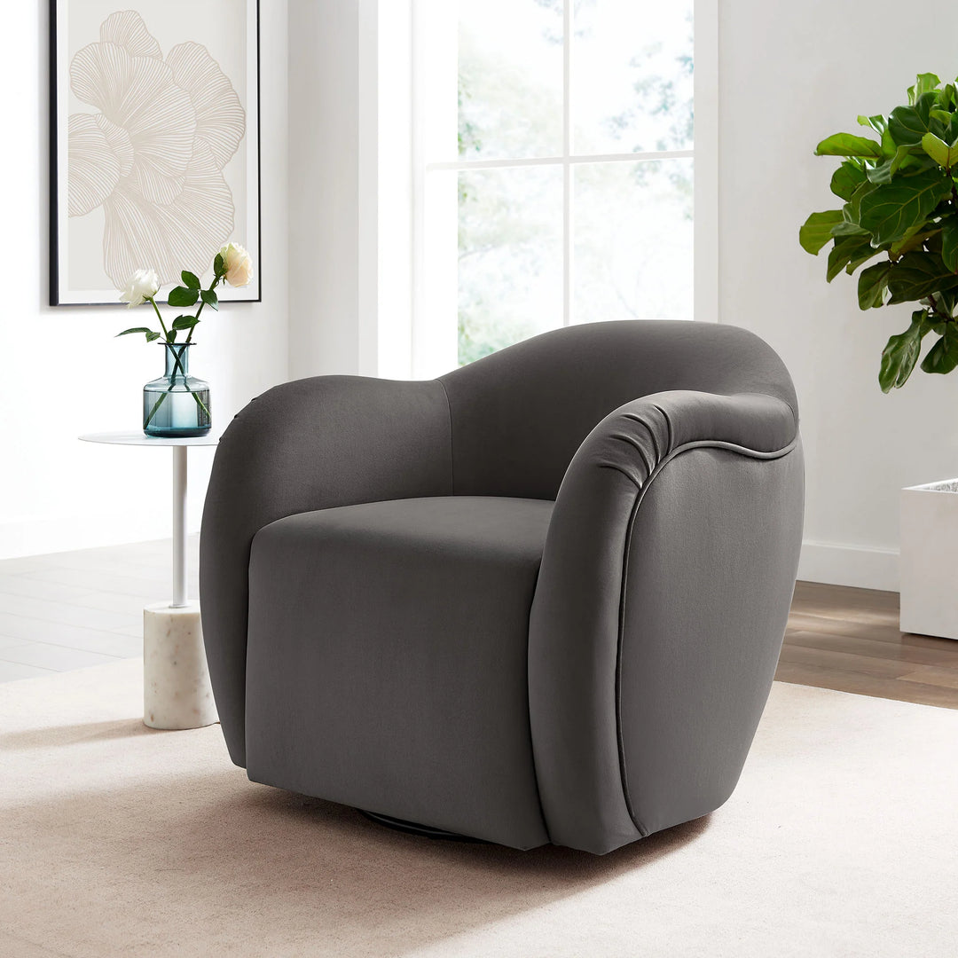 Silla de acento giratoria de terciopelo Noemí
